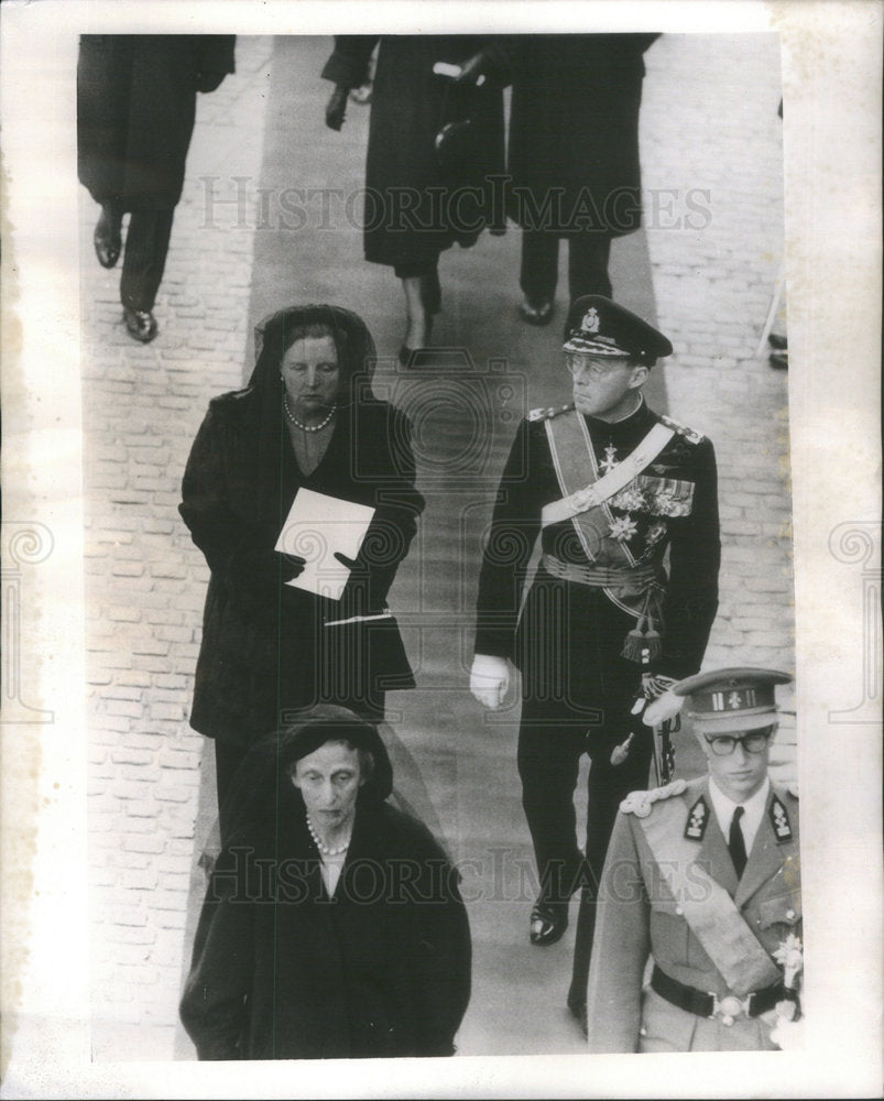 1957 Queen Elizabeth King Belgium Julianan Holland Prince Bernhard-Historic Images