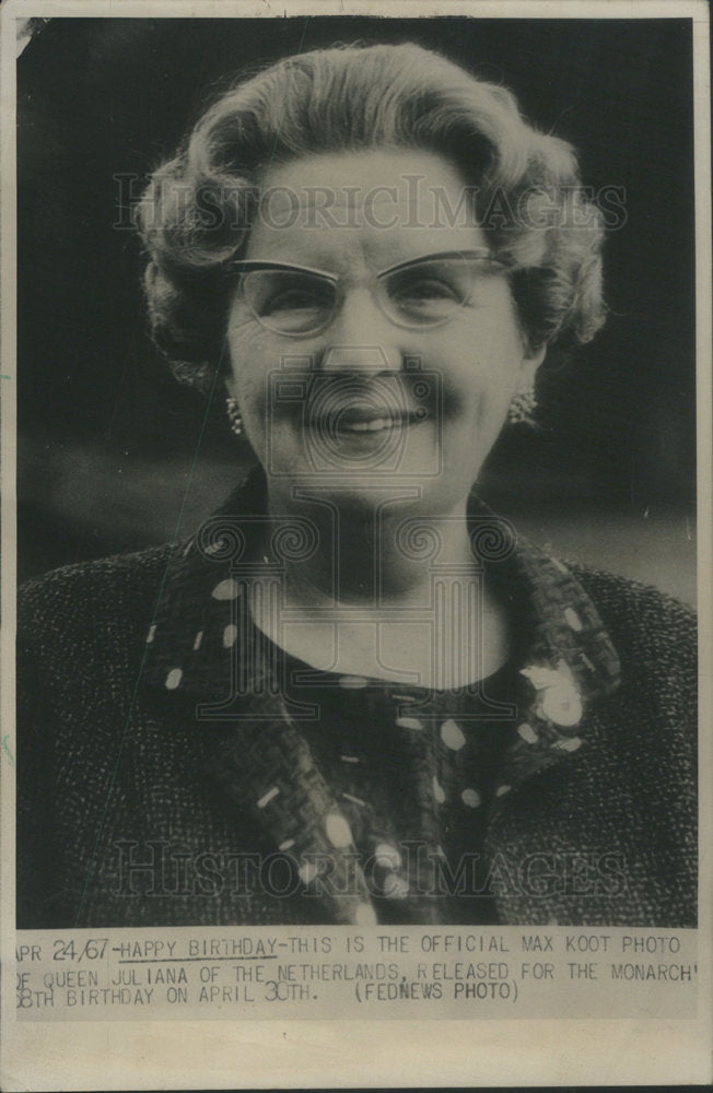 1967 Queen Juliana Netherlands Royalty-Historic Images