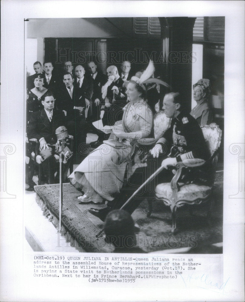 1955 QUEEN JULIANA HOUSE REPRESENTATIVES NETHERLANDS-Historic Images