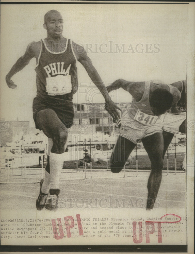 1976 Charles Foster Olympic 100-meter High Hurdling Winner-Historic Images