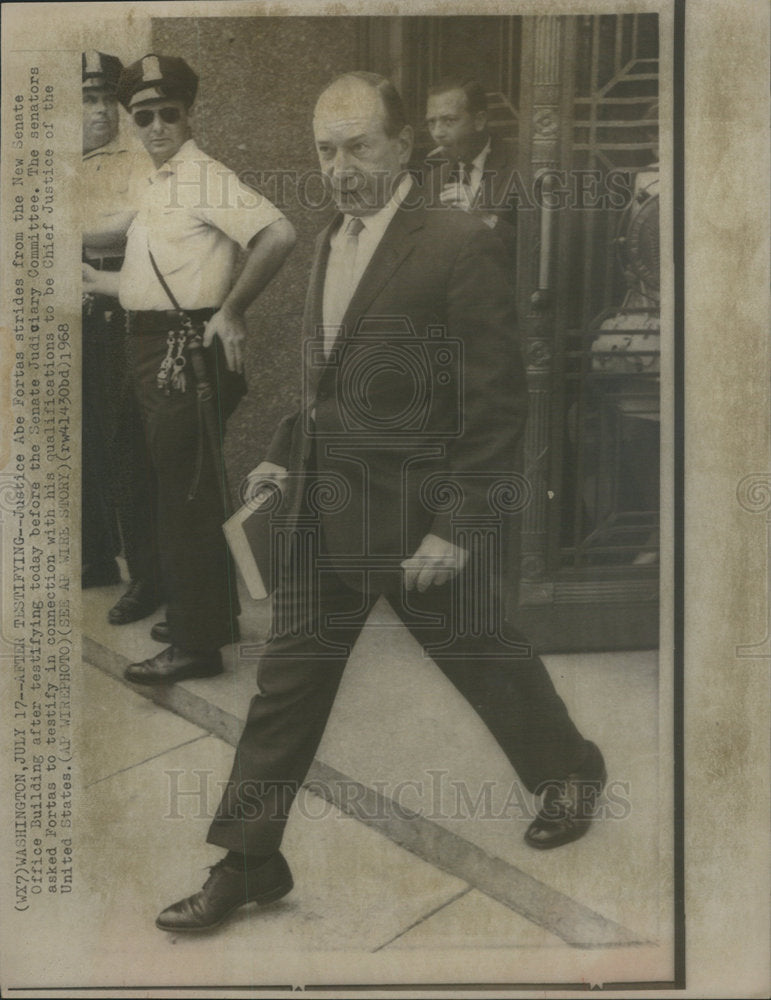 1968 Press Photo Justice Abe Fortas New Senate Office Building - RSC19021 - Historic Images