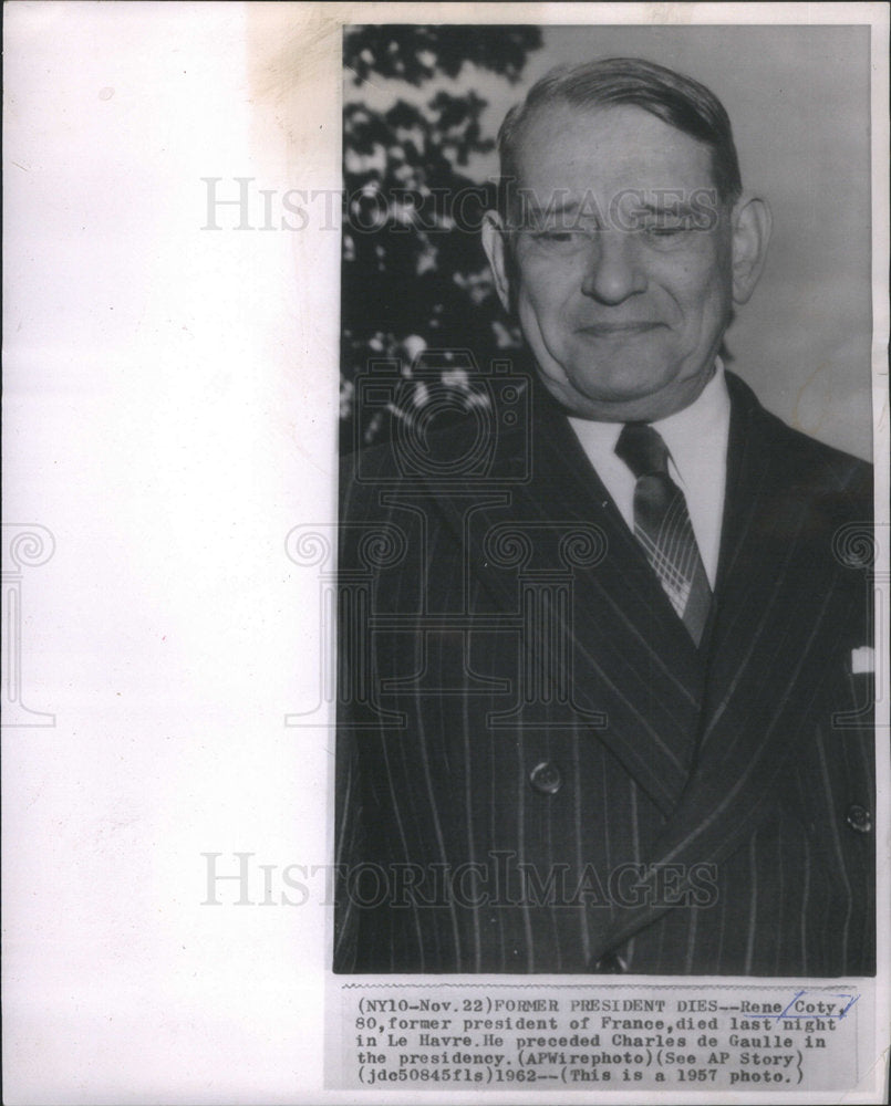 1962 Former French President Rene Coty Dies-Historic Images