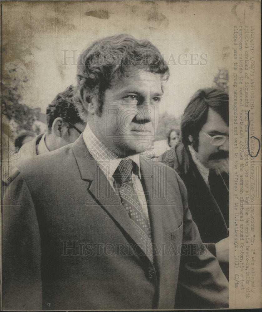 1973 Benjamin Cotton Attorney Mysterious Carton Document White House-Historic Images