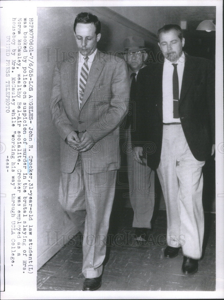 1955 Press Photo Norma McCauley Los Angele John Crocker law student Murder UCLA - Historic Images