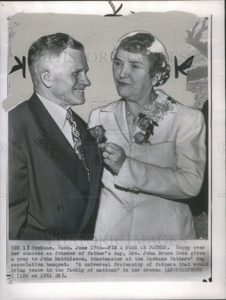 1951 Mrs. John Bruce Dodd, John Matthieson Fathers Day Assn. Banquet-Historic Images