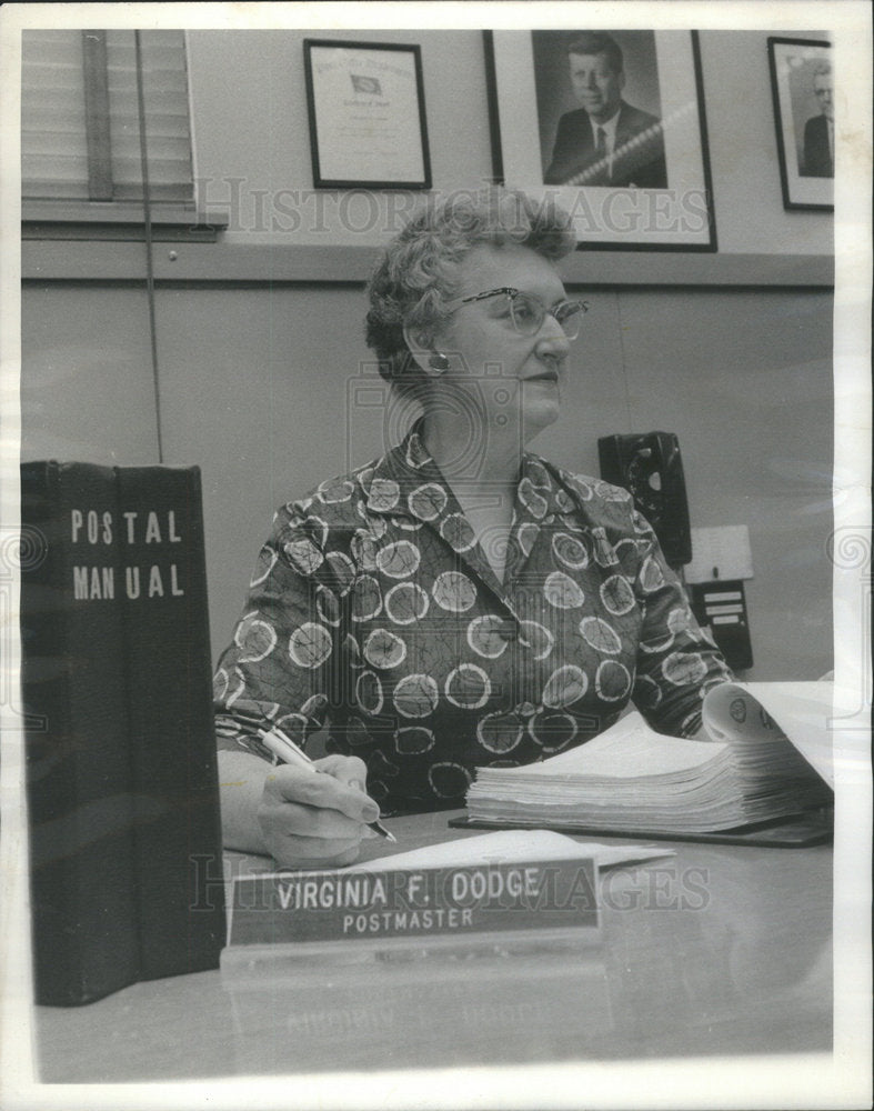 1964 Mrs Virginia Dodge Postmaster Arlington Height Year Service-Historic Images