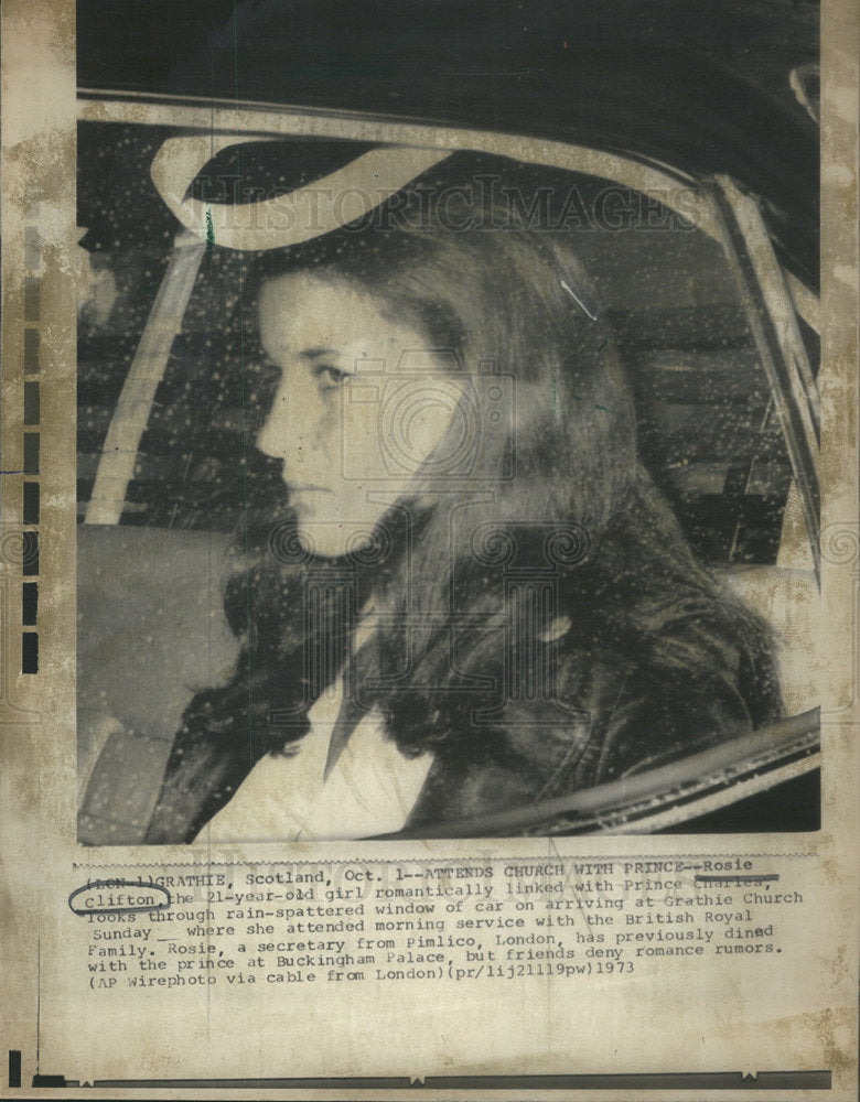 1973 Rosie Clifton Year Girl Romantically Link Prince Car Scotland - Historic Images