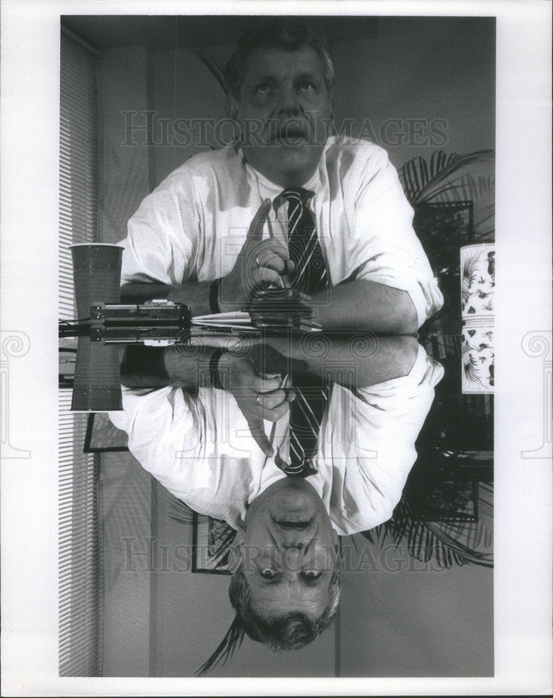 Drug Czar William Bennett talking with press about the nation's new-Historic Images