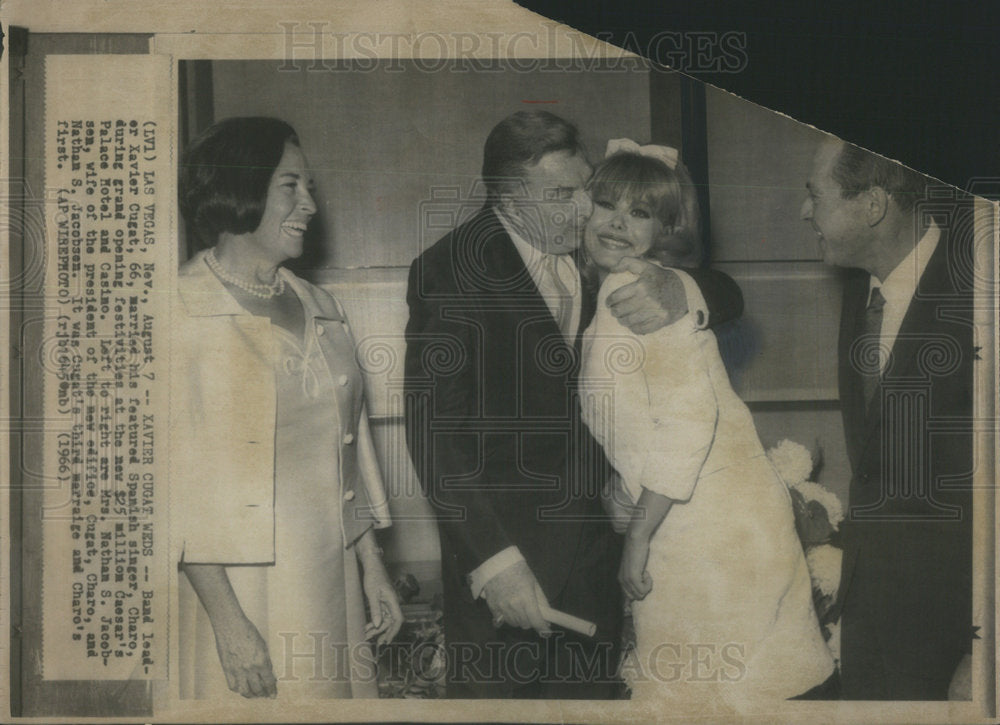 1966 Hotel Casino Xavier Cugat Weds Band load British Charo Singer-Historic Images