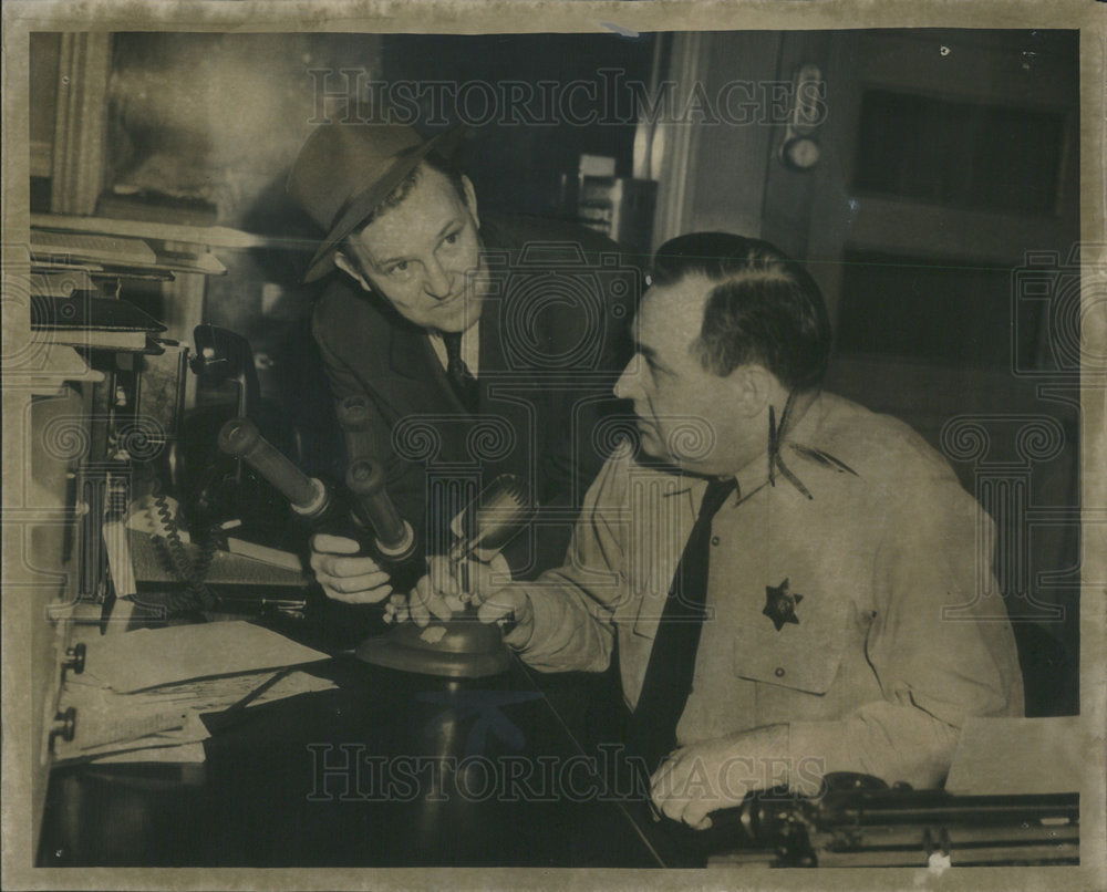 1947 Press Photo Chief Police Crosby Sgt Walter Griffin Traffic Cops - RSC20959 - Historic Images