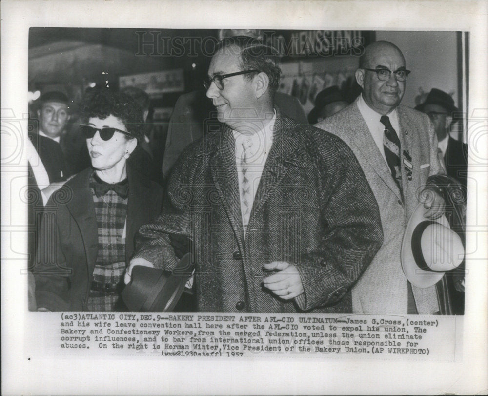 1957 James G. Gross and his Wife Leaves Convention Hall Here-Historic Images