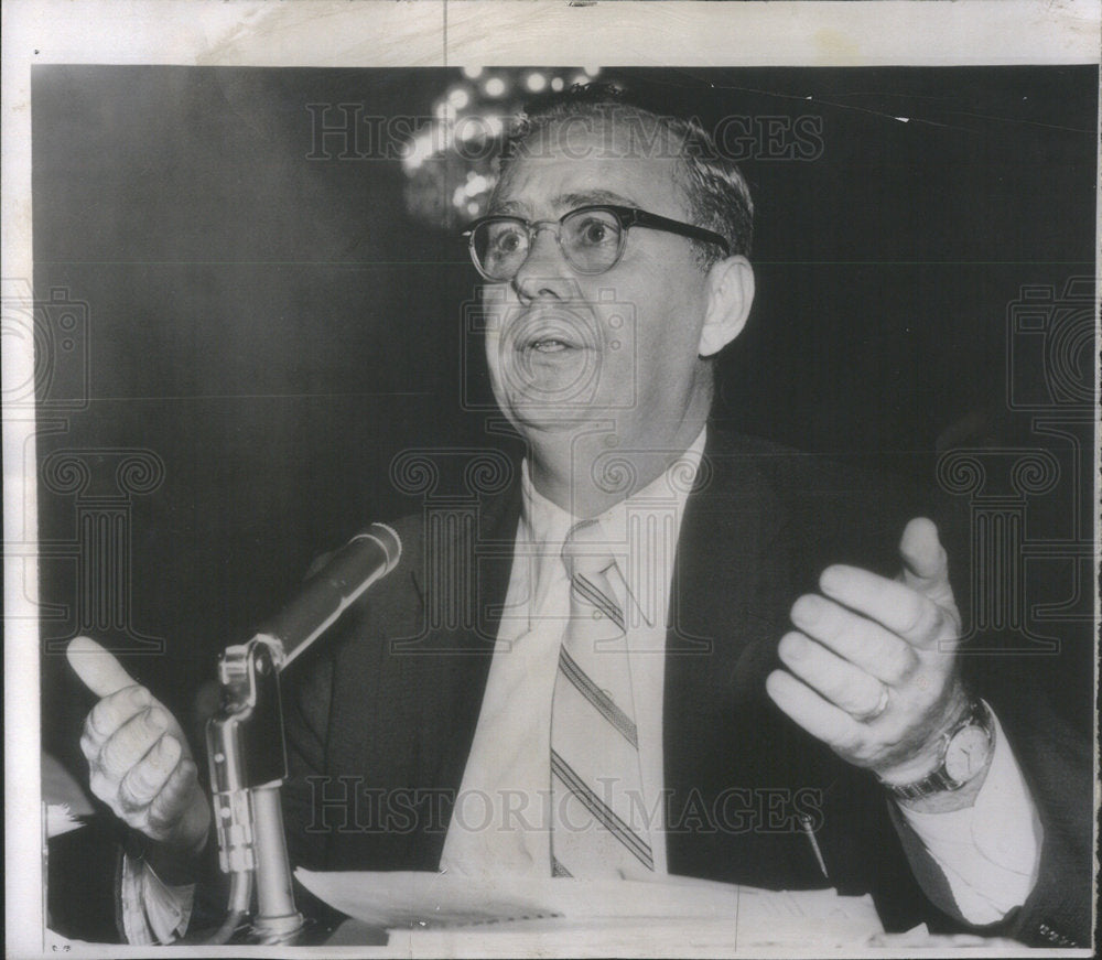 1957 James Cross president of the Bakers union at Senate Rackets Com-Historic Images