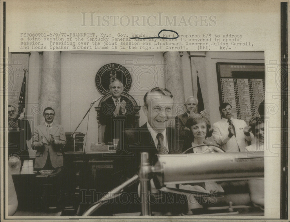 1972 Gov Wendell Ford General Session Kentucky Assembly Julian Blume-Historic Images