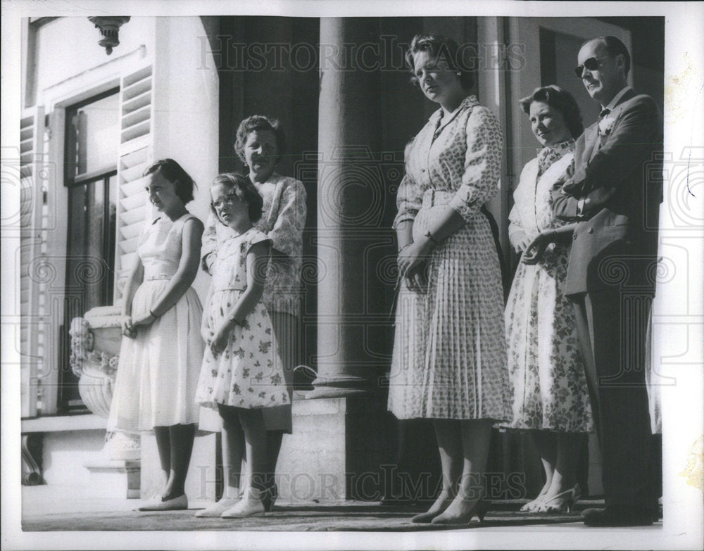 1957 Netherlands Whole Royal Family @  Dutch Royal Palace Amsterdam - Historic Images