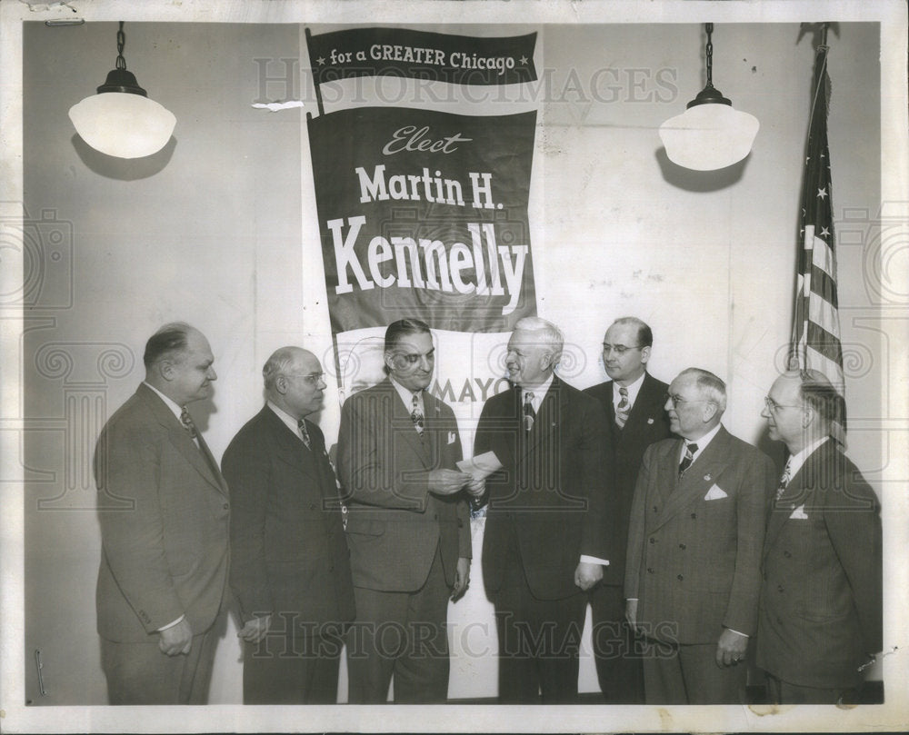 1947 Press Photo martin Kennelly Succession Chicago - Historic Images