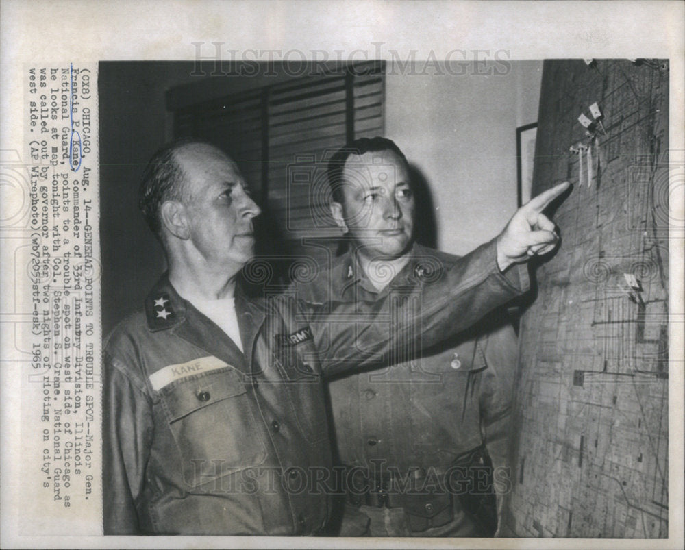 1965 Maj Gen Francis R Kane @ Chgo&#39;s West Side Riots-Historic Images