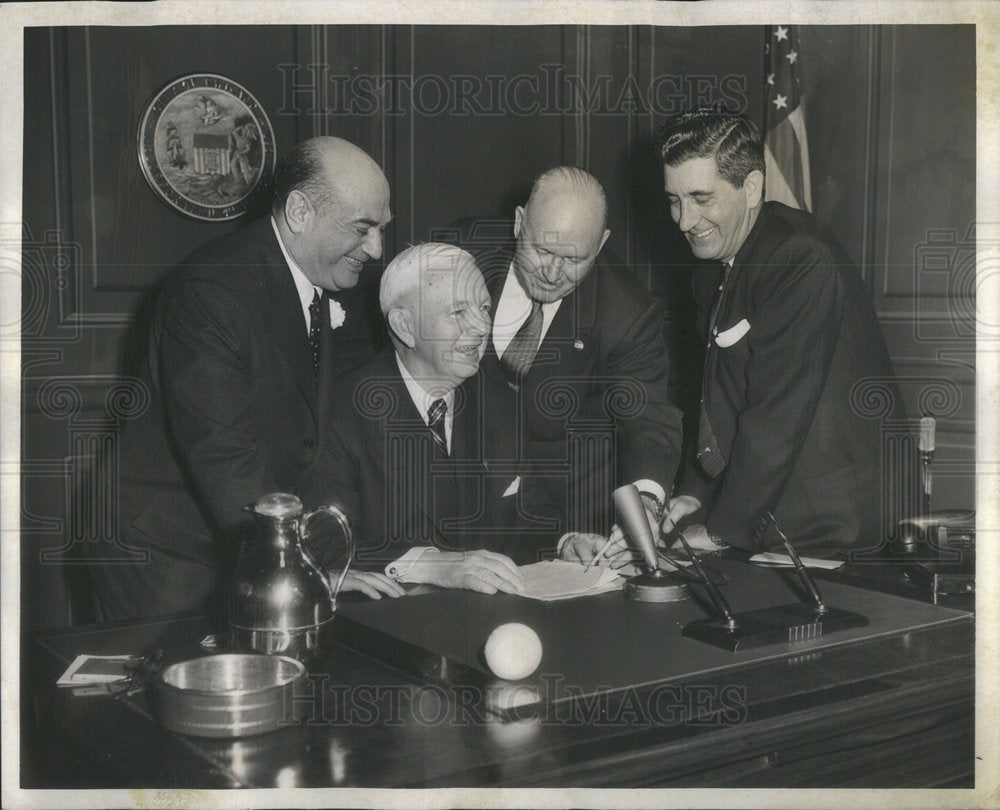 1955 Sach Mayor Martin Kennelly Frank Keenan Marion Isabel - Historic Images