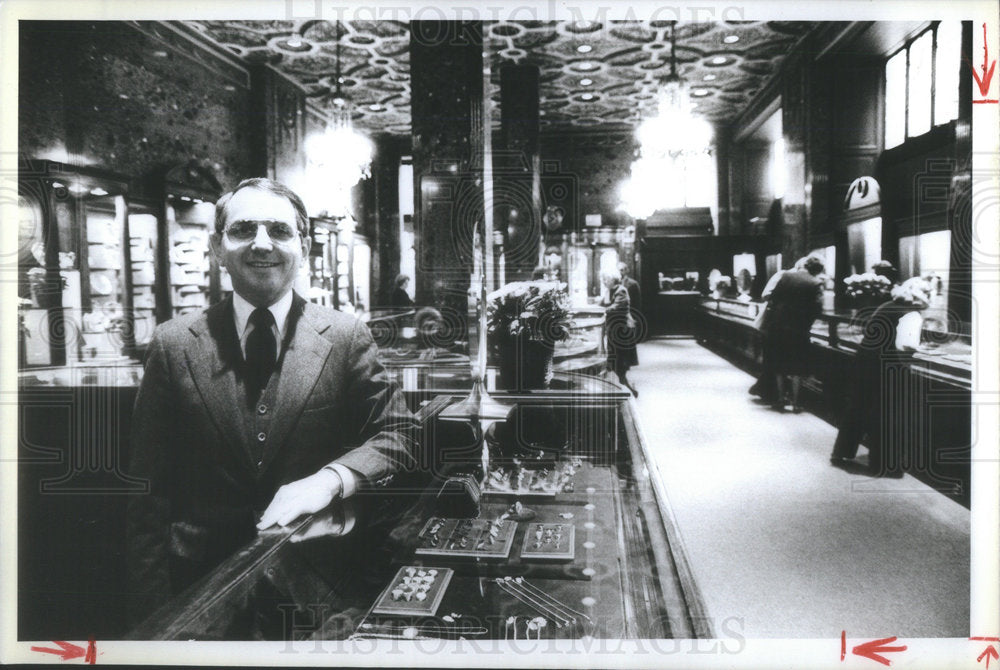 Charles Dishman Behind Counter CD Peacock Jewelry Store Chicago - Historic Images