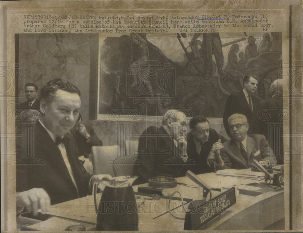 1966 Press Photo Soviet UN Ambassador Nikolai T.Fedoranko - RSC22287 - Historic Images