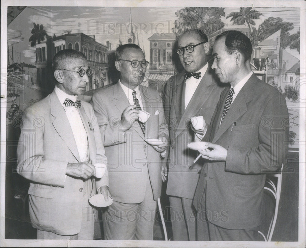 1953 Otoshiro Kuroda & Japanese Officials at Congress Hotel - Historic Images