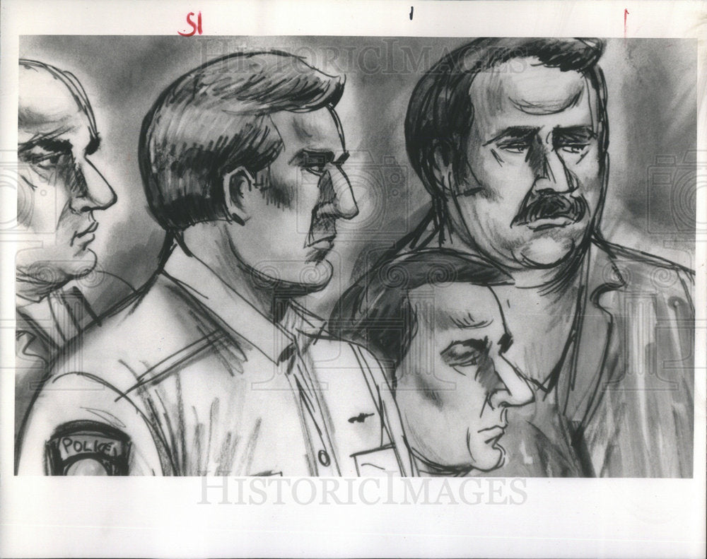 1989 Lt. Donald A. Kroft & patrolman William Teeter artist's sketch. - Historic Images