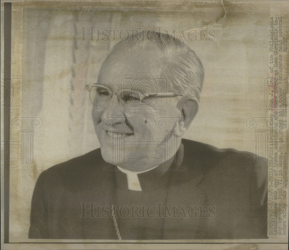 1967 Press Photo Archbishop John J. Krol/Philadelphia/Cardinal/Catholic - Historic Images