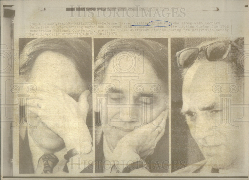 1970 Press Photo Defense Lawyer William Kunstler/Riots/Democratic Convention - Historic Images