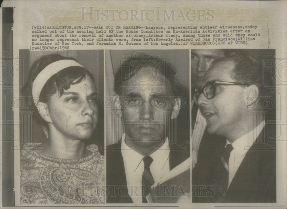 1966 Attorneys Beverly Axelrod William Kunstler Jeremiah S. Gutman - Historic Images