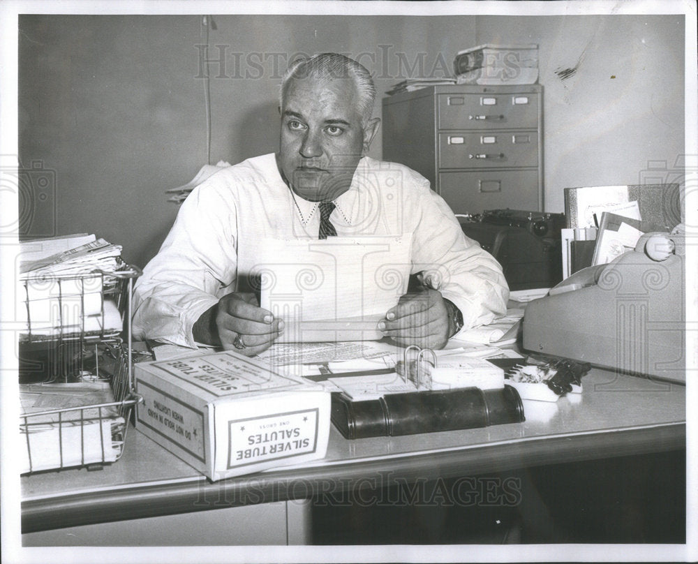 1959 Sgt Krueger, in charge of Juvenil Bureau Skokie police. - Historic Images