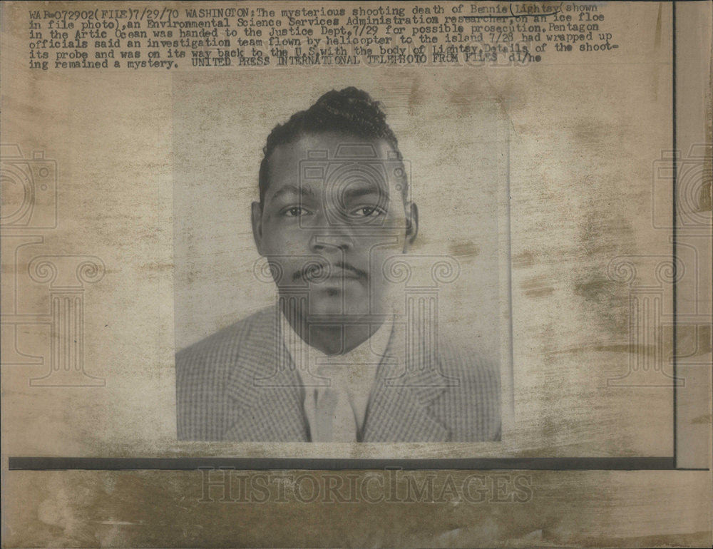 1970 Press Photo Shooting Death Bennie Lightsy Environmental Science Researcher - Historic Images