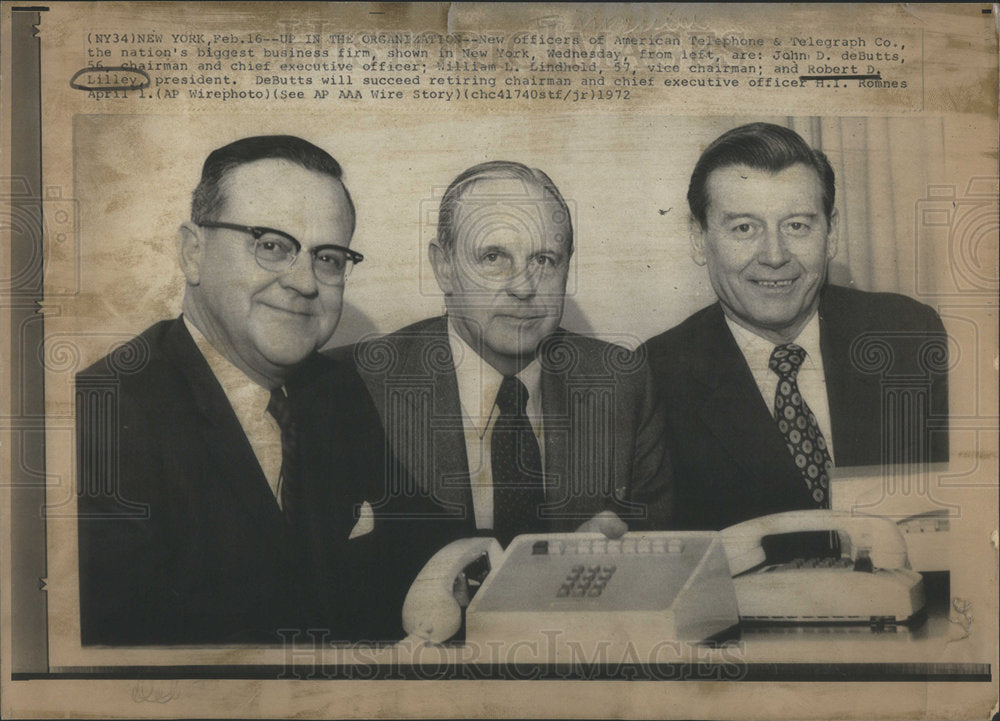 1972 Robert Lilley President. American Telephone Telegraph Company - Historic Images