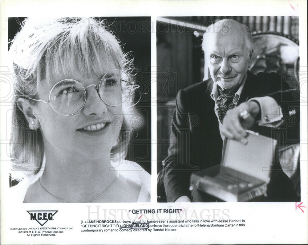 1989 Jane Horrocks Actress John Gielgud Actor Getting It Right - Historic Images