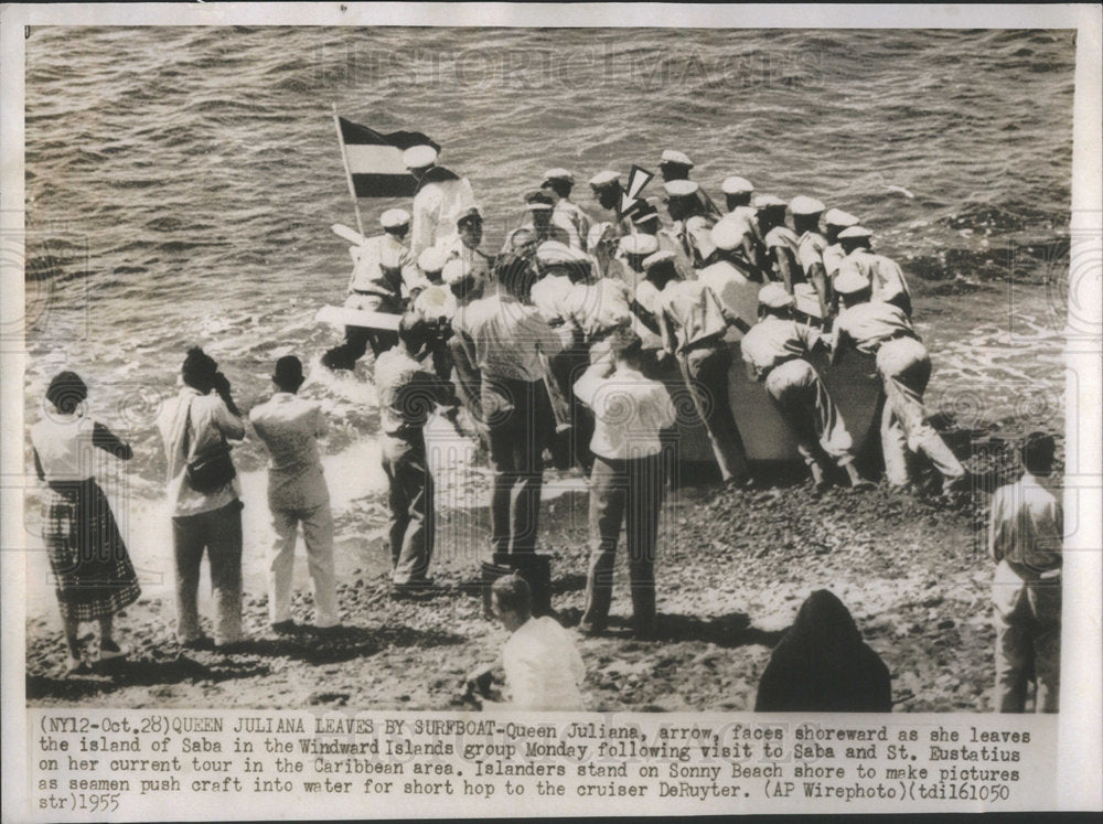 1955 Queen Juliana Island Saba Windward Islands - Historic Images
