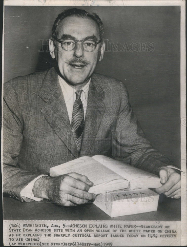 1949 Press Photo Secretary of State Dean Acheson - Historic Images