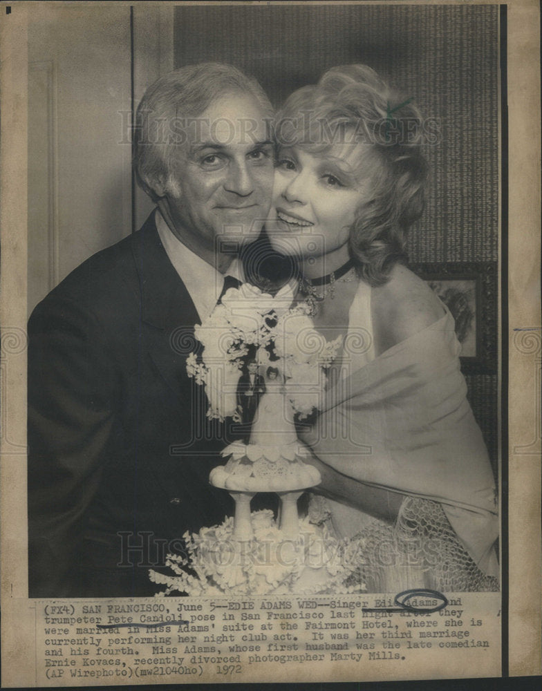 1972 Edie Adams Pete Candoli San Francisco Fairmont Marty Mills - Historic Images