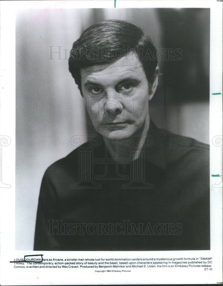 1984 Louis Jourdan Arcane Michael Uslan magazine Benjamin Melniker - Historic Images