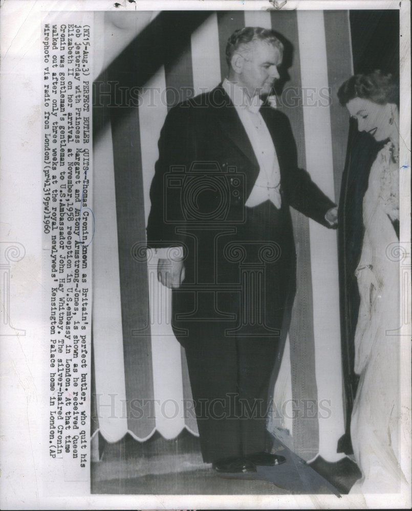 1960 Thomas Cronin Princess Margaret Anthony Armstrong Jones Quits - Historic Images