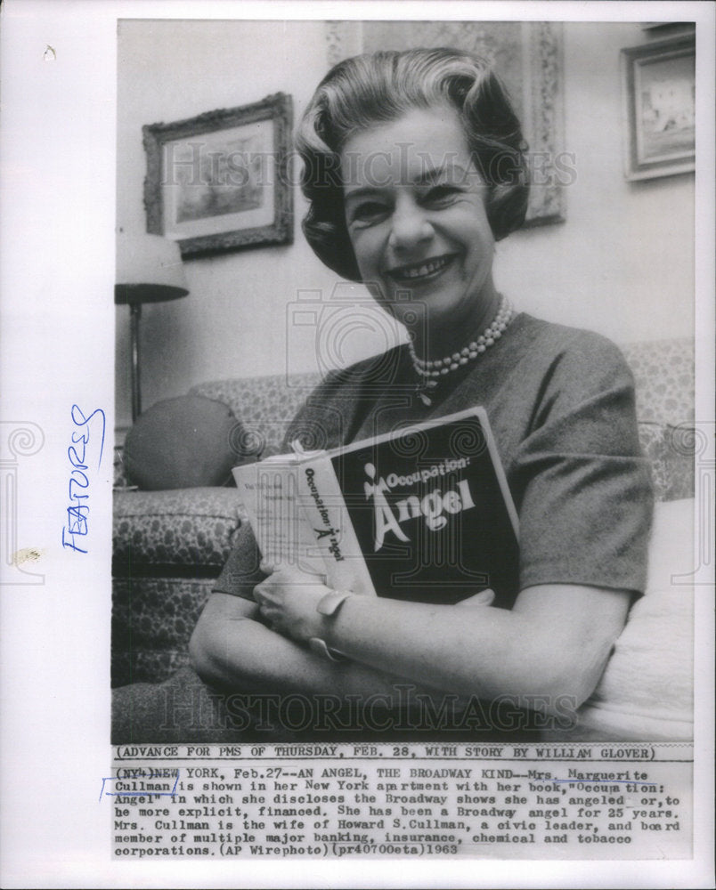 1963 Marguerite Cullman Broadway Angel Book - Historic Images