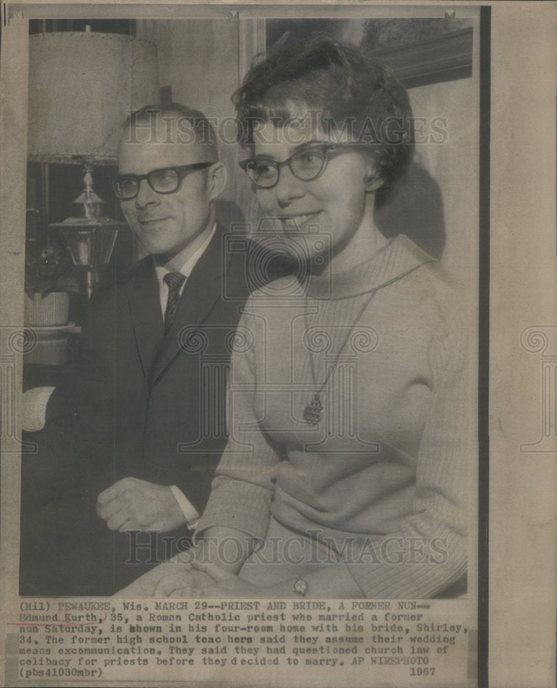 1967 EDMUND KURTH ROMAN CATHOLIC PRIEST SHIRLEY - Historic Images