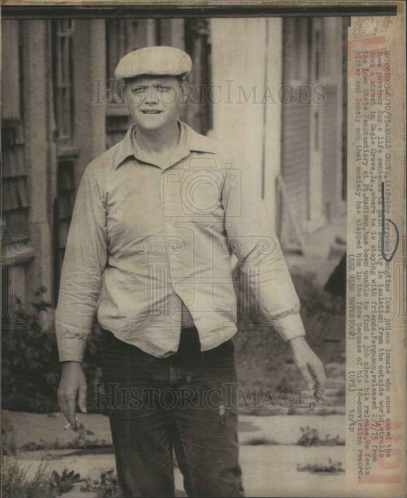 1975 Press Photo Eagle Grove Bobby Ferguson Iowa governor Senate Security World - Historic Images