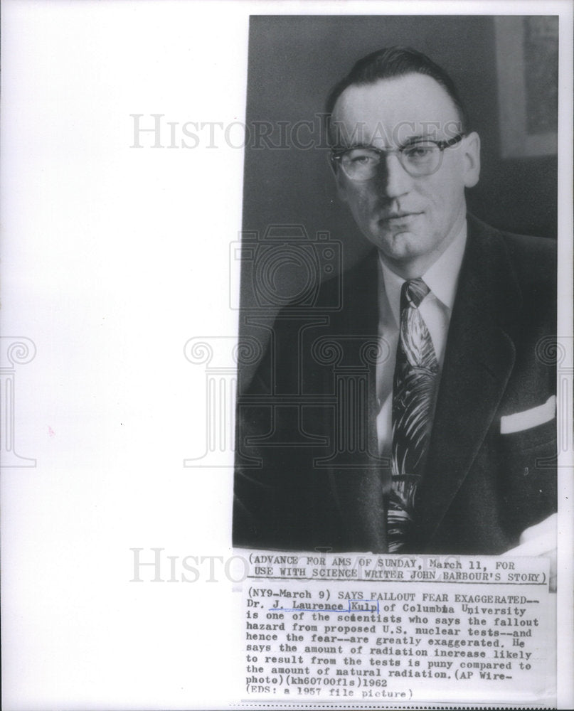 1962 John Laurence Kulp American Geochemist Scientist - Historic Images