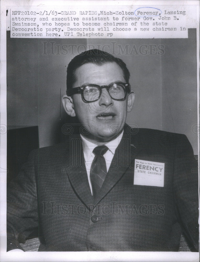 1963 Zolton Ferency Attorney Political Activist Professor - Historic Images