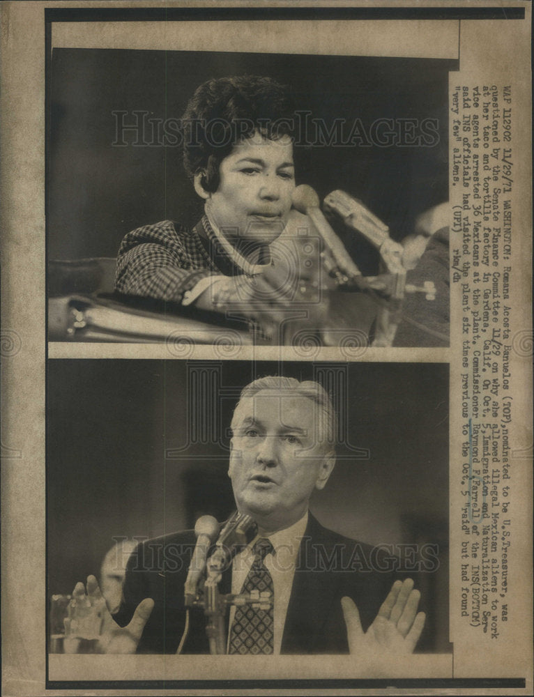 1971 Romana Acosta Banuelos Nominate US Trenaurer Senator Finance - Historic Images