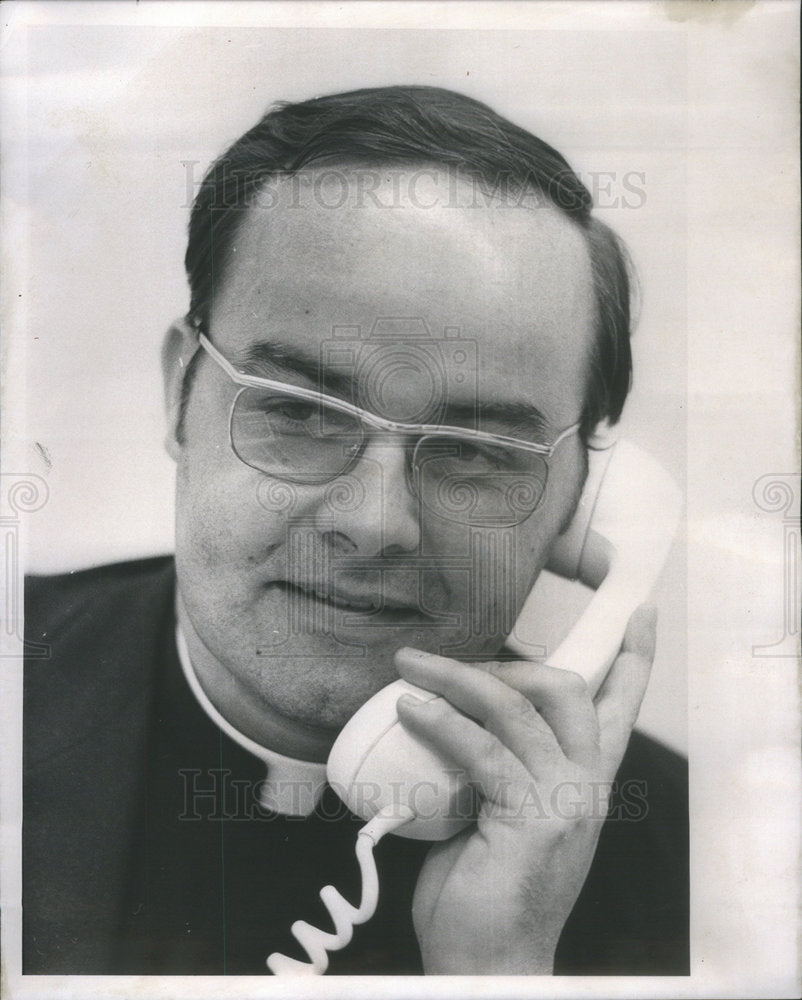 1970 Rev Franklin Ferrell archdiocesan John Cardinal Cody Father - Historic Images