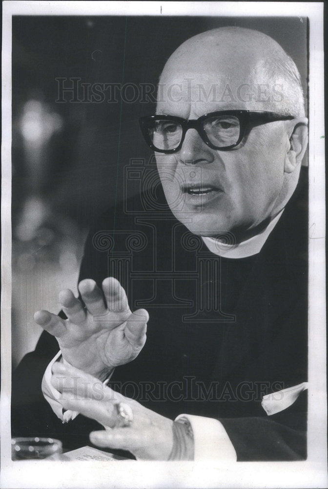 1967 Lutheran Bishop Hanns Lilje Hannover Germany Ecumenical Discuss - Historic Images