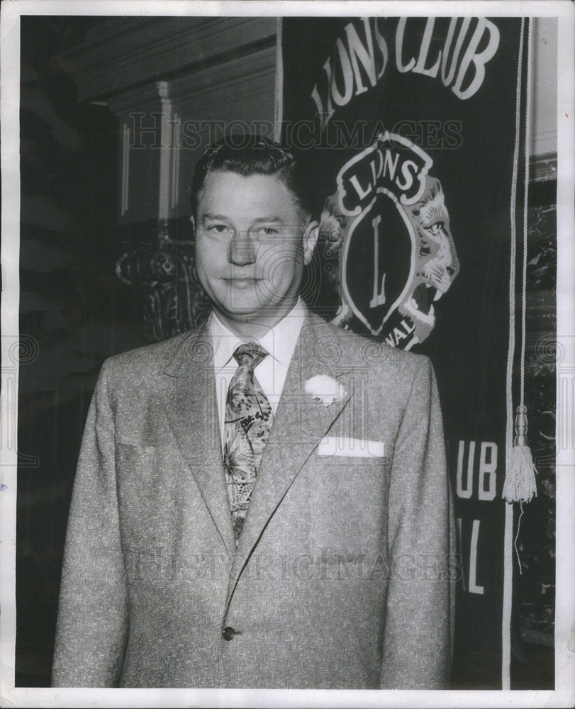 1953 Henry Krueger Central Lions Club President Chicago - Historic Images