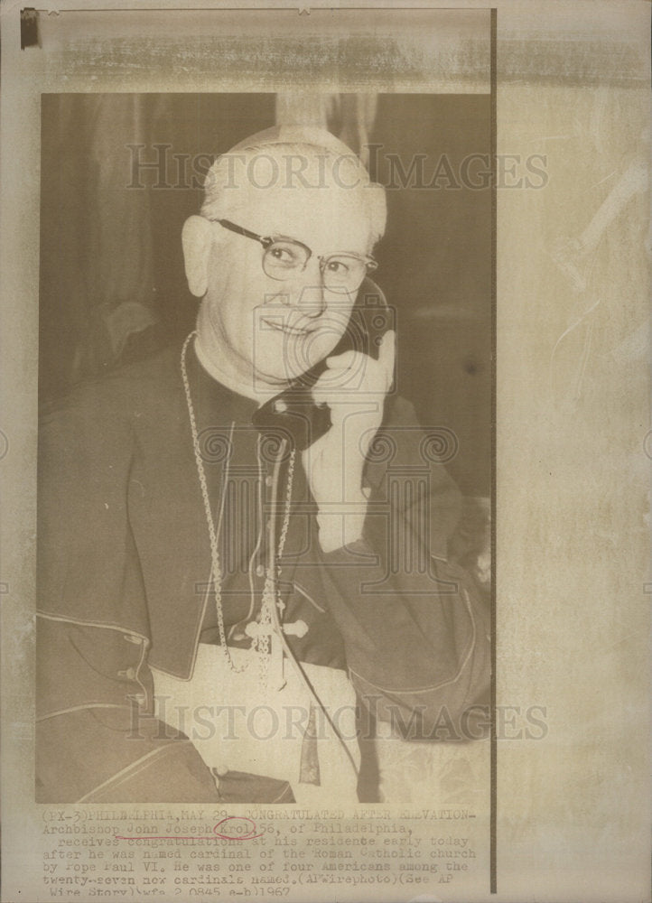 1967 Cardinal John Krol National Conference Catholic Bishops - Historic Images