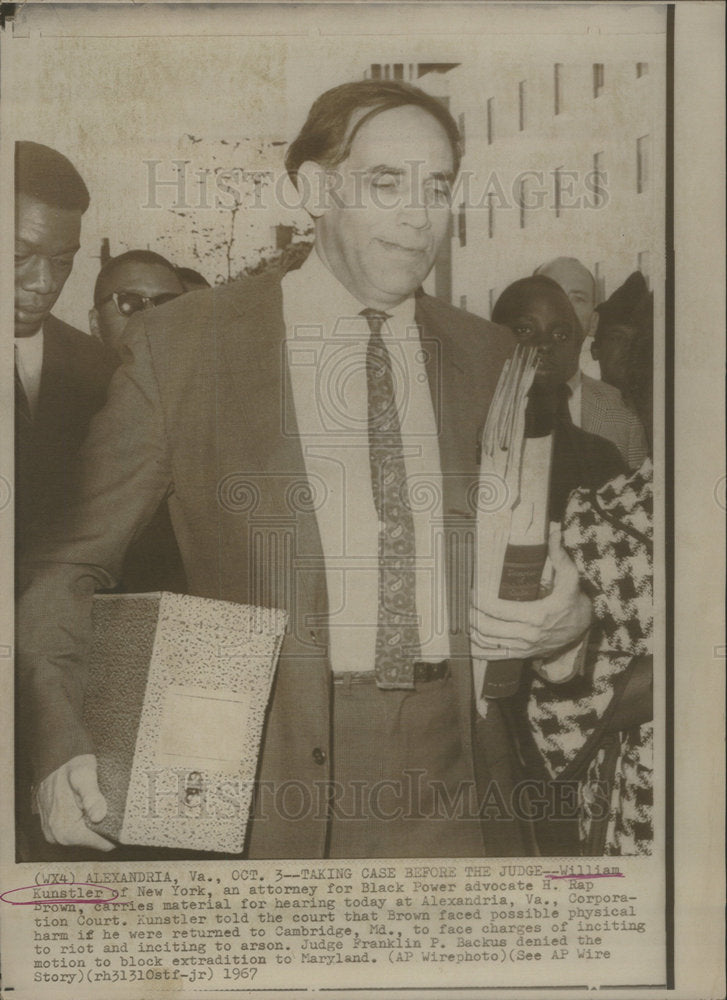 1967 Attorney William Kunstler Defense Black Power Advocate H. Rap - Historic Images