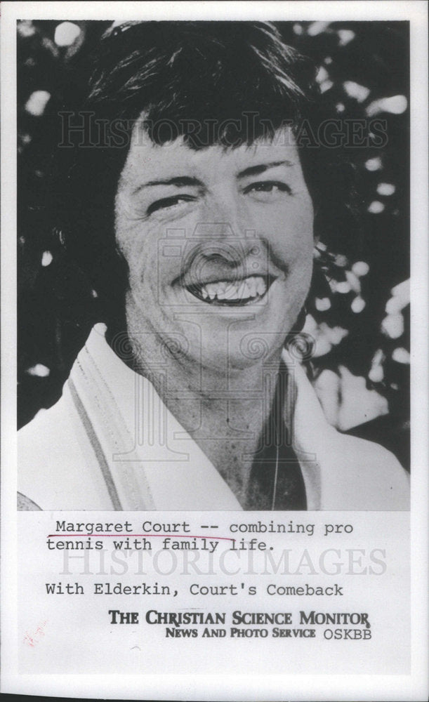 1977 Margaret Court tennis Elderkin family life Comeback - Historic Images