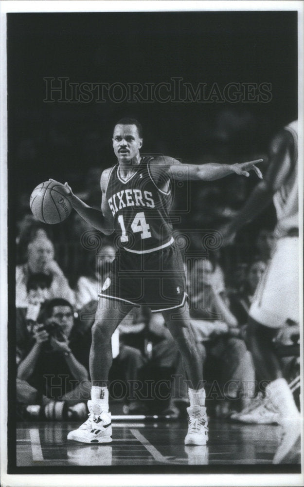 1991 Rickey Green Philadelphia 76ers Boston Celtics basketball - Historic Images